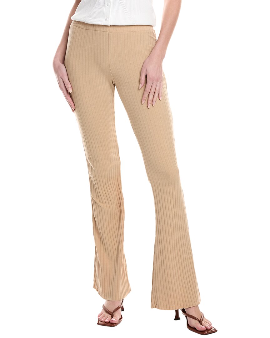 Labiz Lalamia Ribbed Knit Flare Leg Pant In Neutral