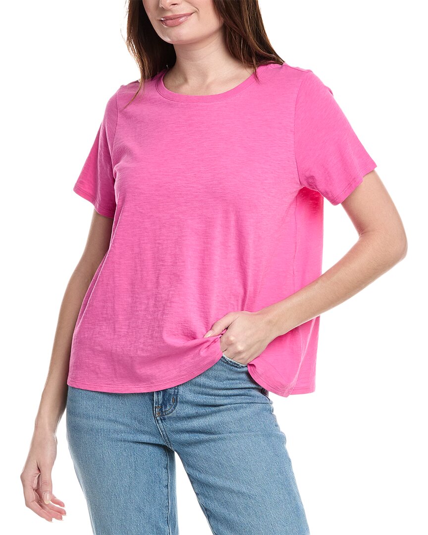 Eileen Fisher Crewneck T-shirt In Pink