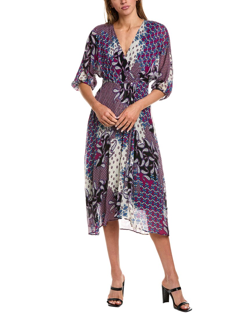 Ba&sh Silk-blend Midi Dress In Purple