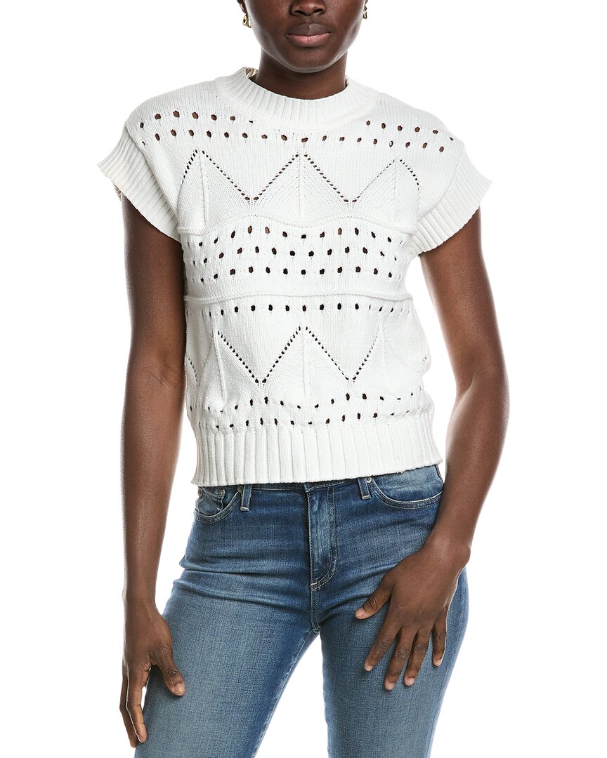 Industry Novelty Stitch Sweater In White