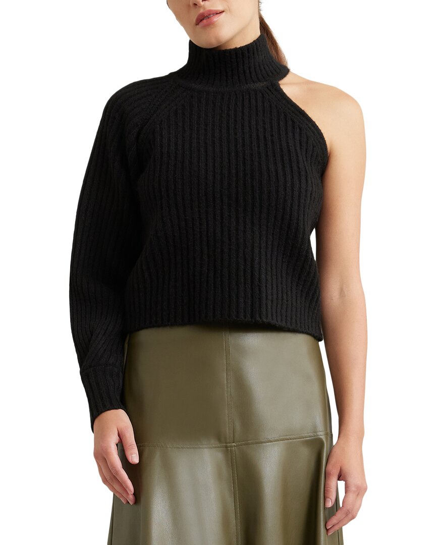 Shop Modern Citizen Erin One-sleeve Ribbed Turtleneck Sweater
