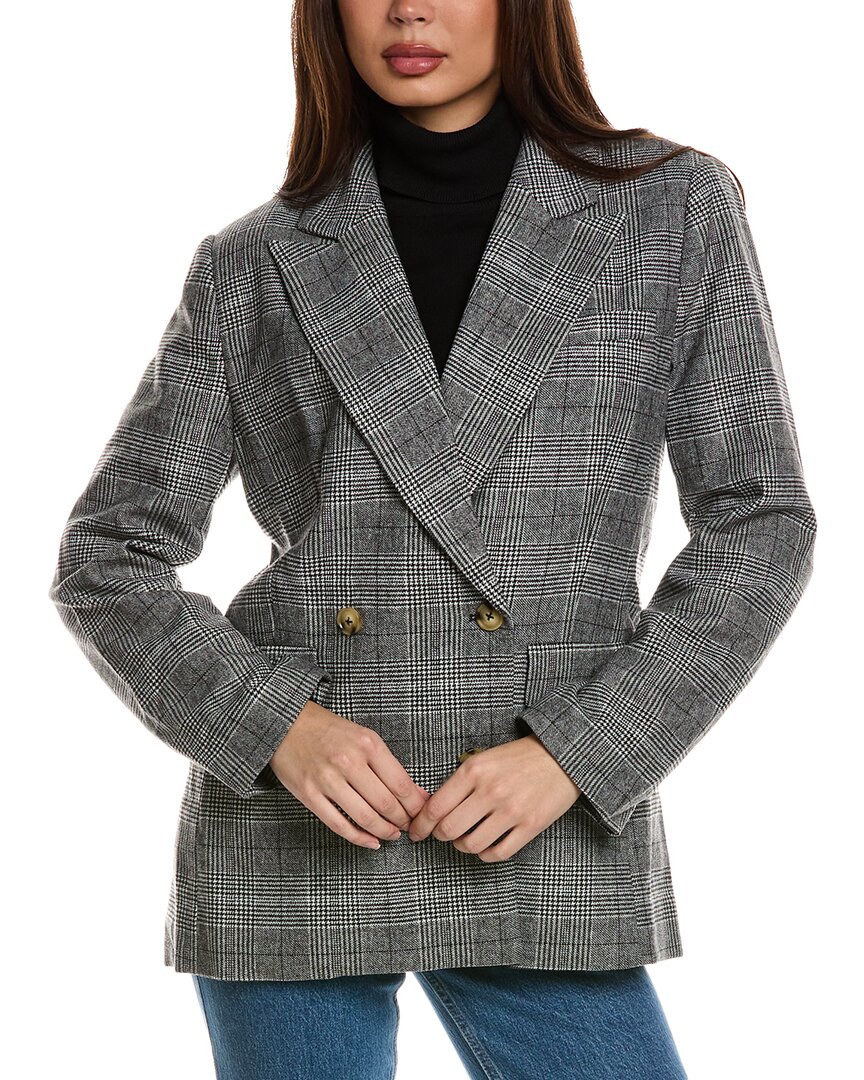 Seraphina Double-breasted Wool-blend Jacket In Black
