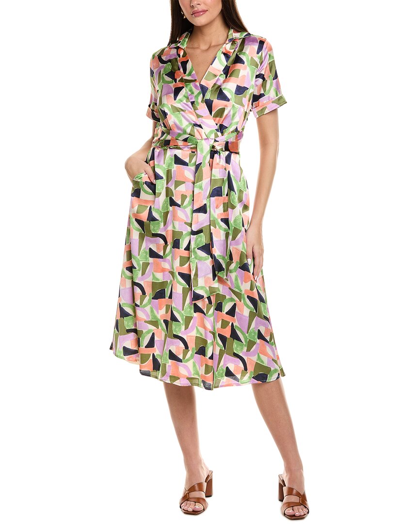 Tahari Asl Collared Wrap Dress