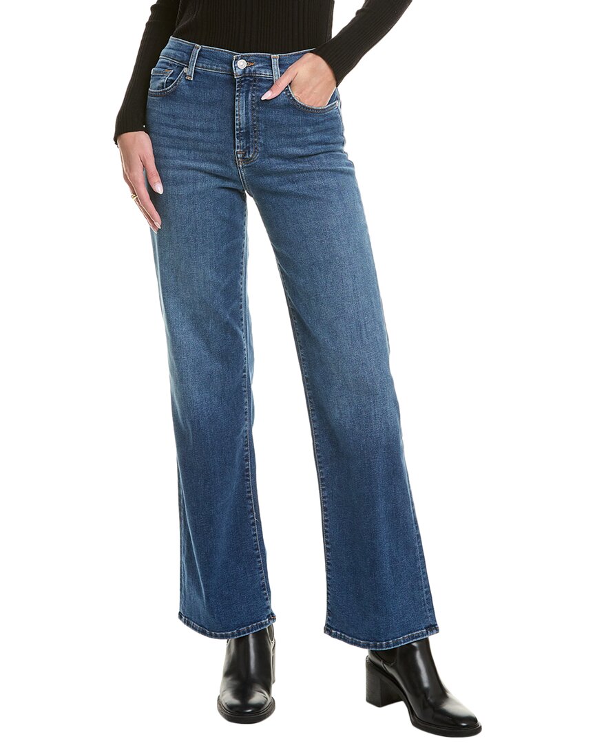 7 For All Mankind Womens Lotta Flared Stretch-denim Blend Jeans Cisco In Blue