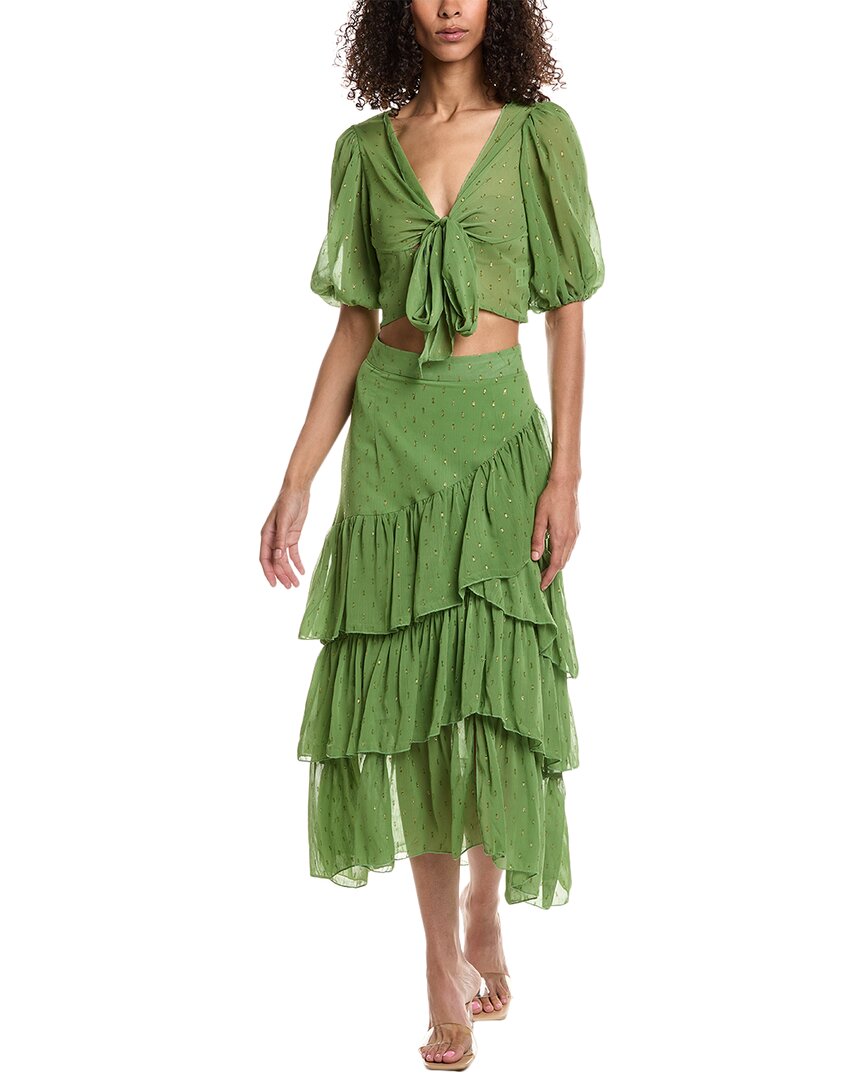 Beulah 2pc Top & Skirt Set In Green