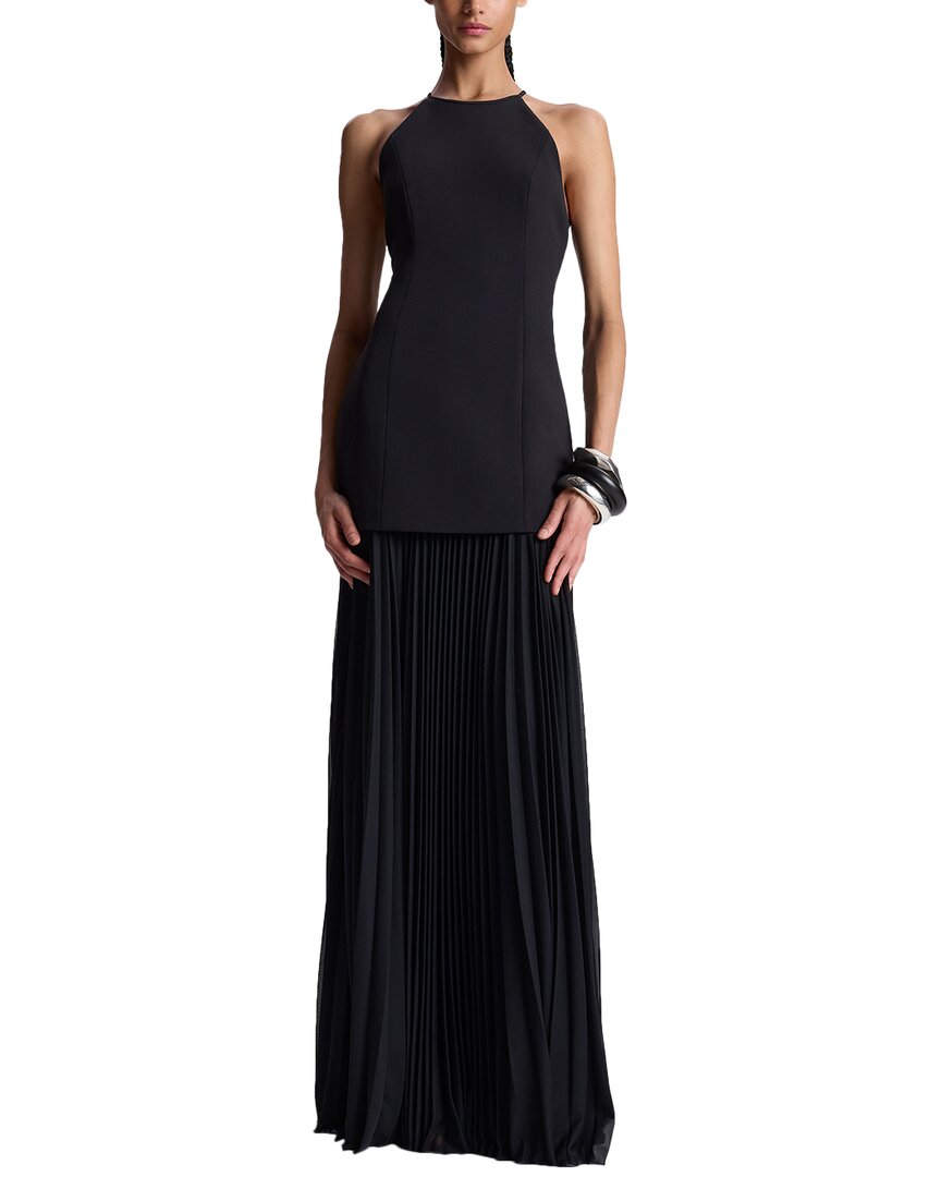A.l.c Lana Crepe And Pleated Chiffon Maxi Dress