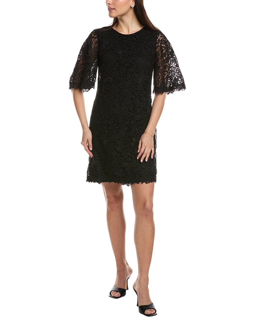 Carolina Herrera Beaded Flutter-sleeve Lace Mini Shift Dress