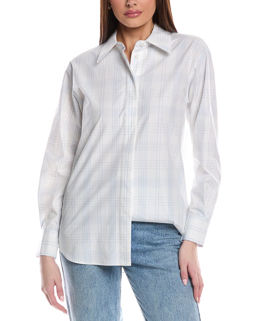 Lafayette 148 New York Drop-shoulder Shirt In Blue