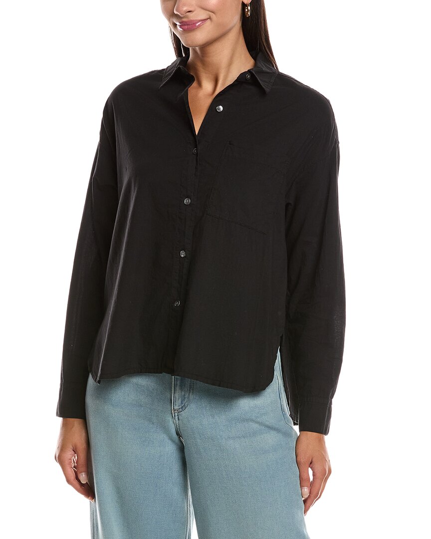 James Perse Oversize Long Sleeve Button-up Shirt In Black
