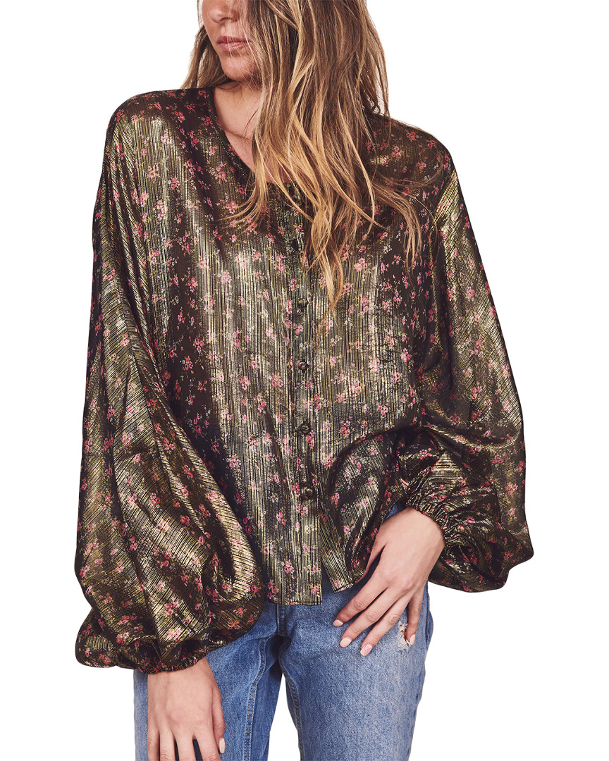 Image of LoveShackFancy Adeline Silk-Blend Top