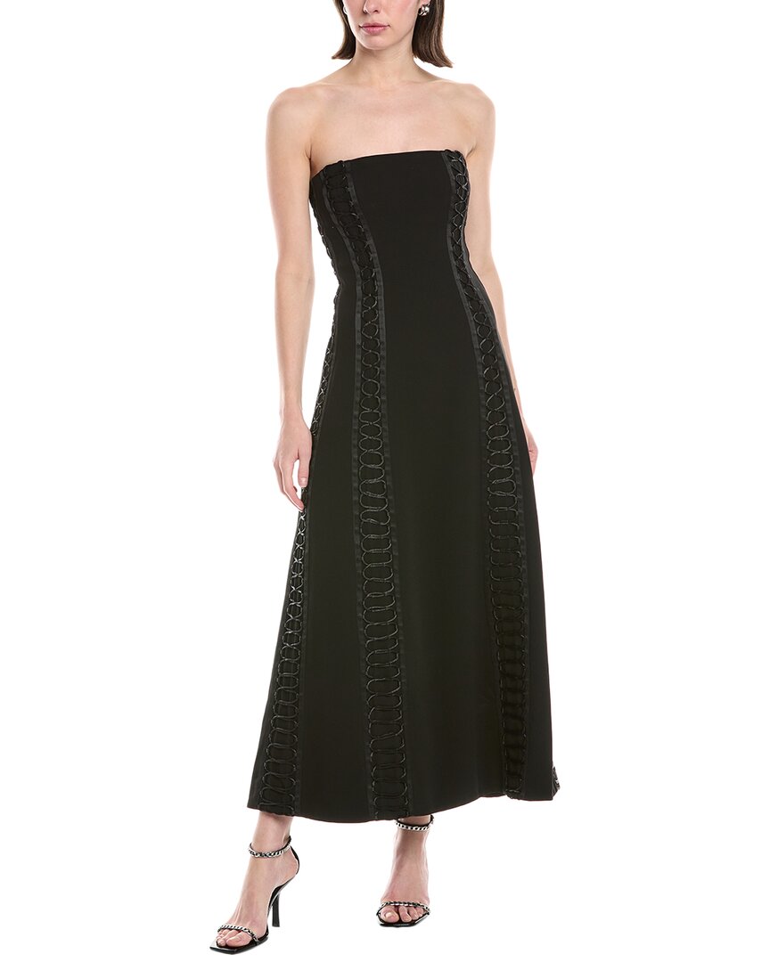 Simkhai Dennison Strapless Bustier Midi Dress In Black