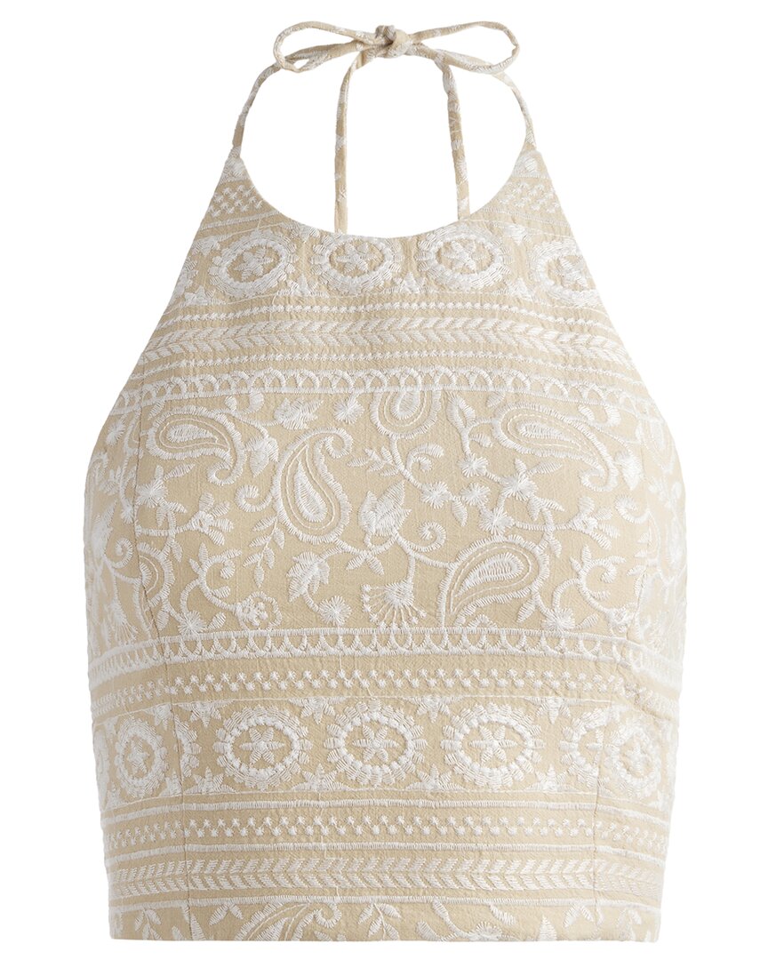 Alice And Olivia Jaymee Crop Top In Neutral
