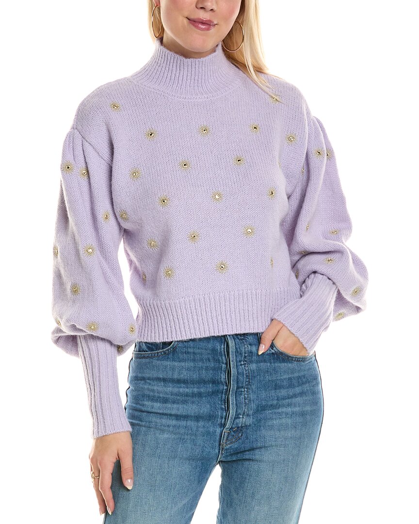 FARM RIO FARM RIO MIRROR EMBROIDERY MOHAIR & WOOL-BLEND SWEATER