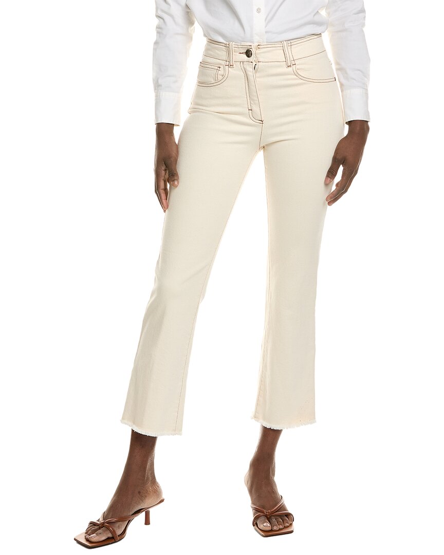 Peserico Beige Linen Trousers In White