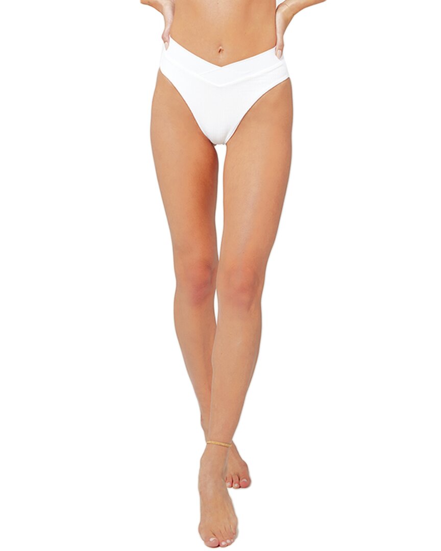 L*space Court Bitsy Ribbed Bikini Bottoms In White