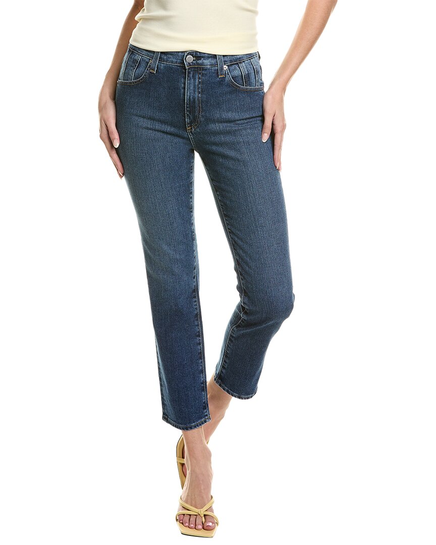 Shop Ag Jeans Isabelle High-rise Straight Crop Jean In Blue