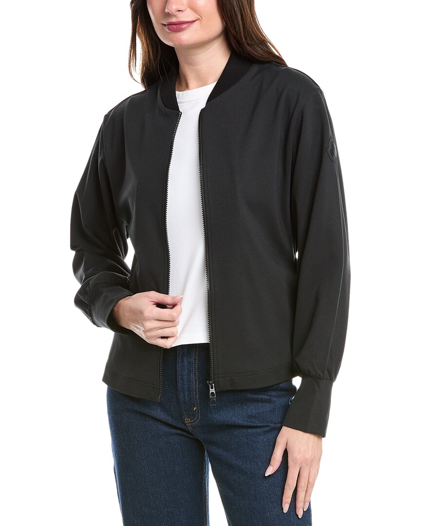 Moncler Zip-up Cardigan In Black