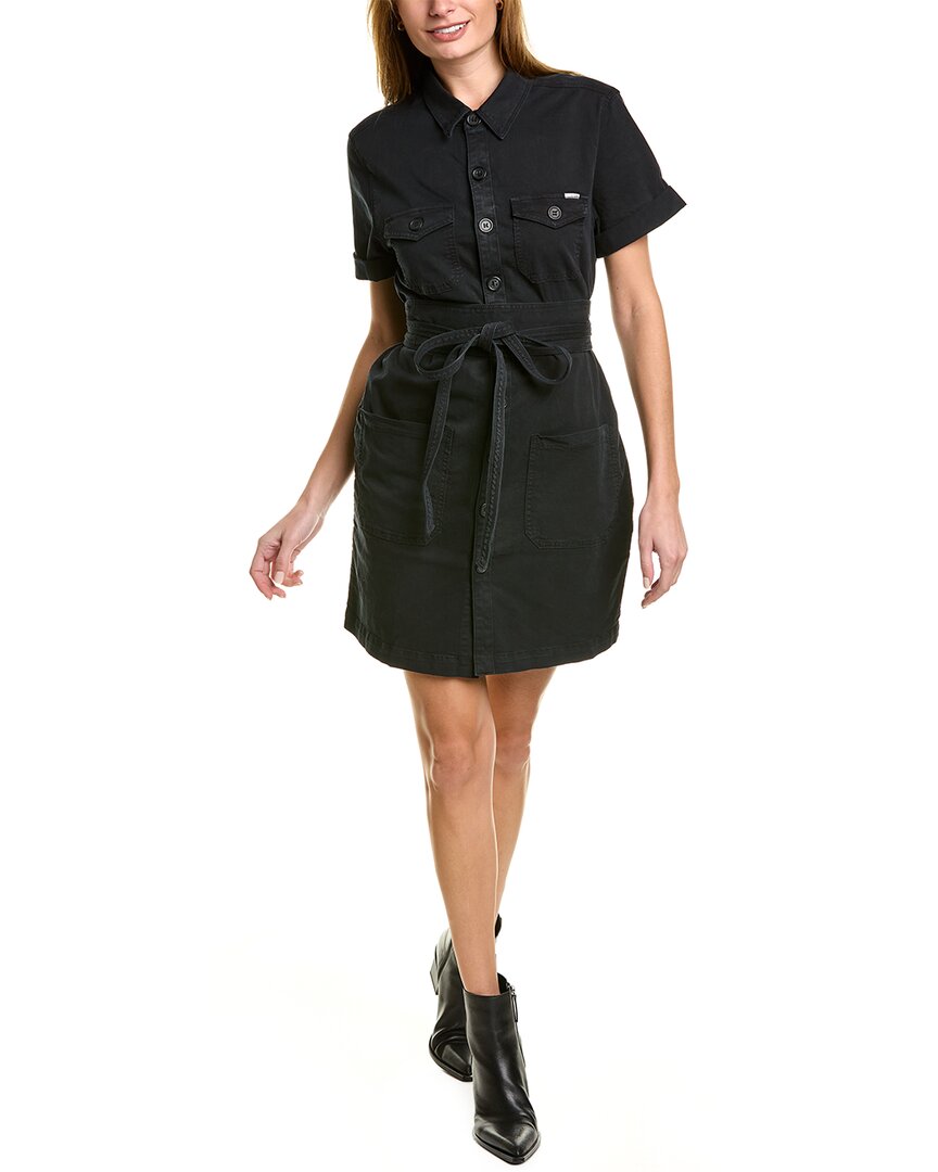 Mother The Wrapped Up Mini Dress In Black