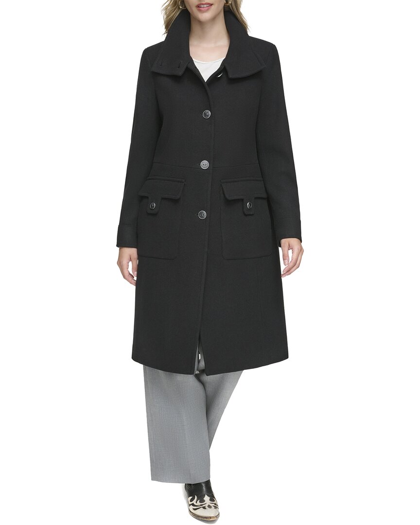 Andrew Marc Almedia Wool Blend Twill Coat