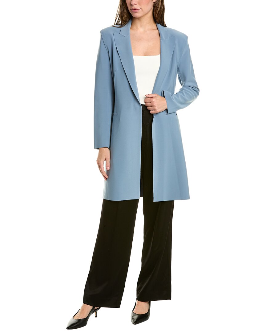 Shop Norma Kamali Single-breasted Coat In Blue