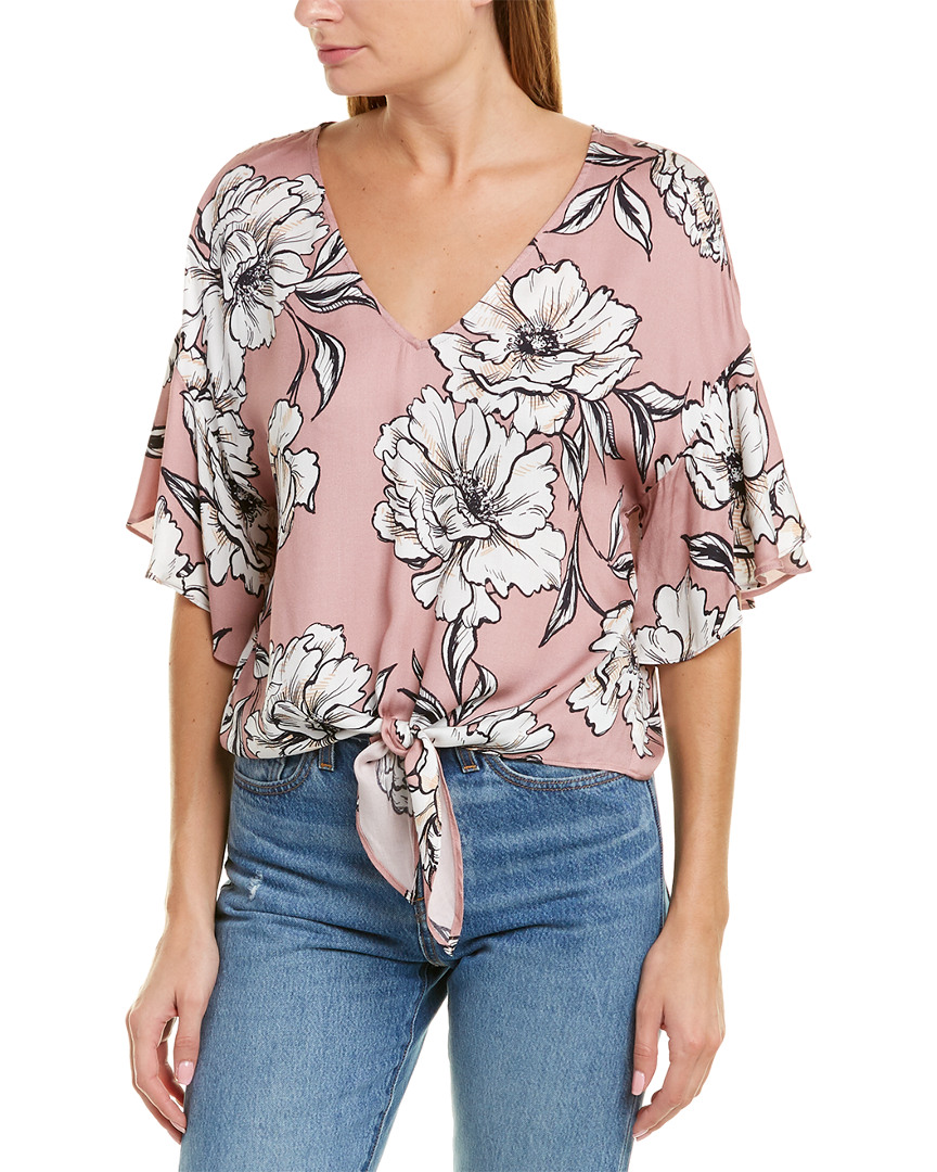 Image of Lavender Brown Floral Top