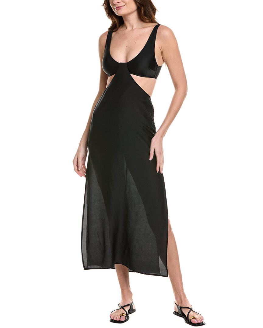 VIX VIX SOLID MIDI SILK-BLEND COVER-UP
