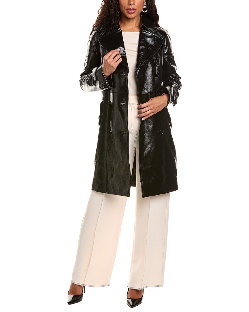 Shop Michael Kors Collection Leather Trench Coat