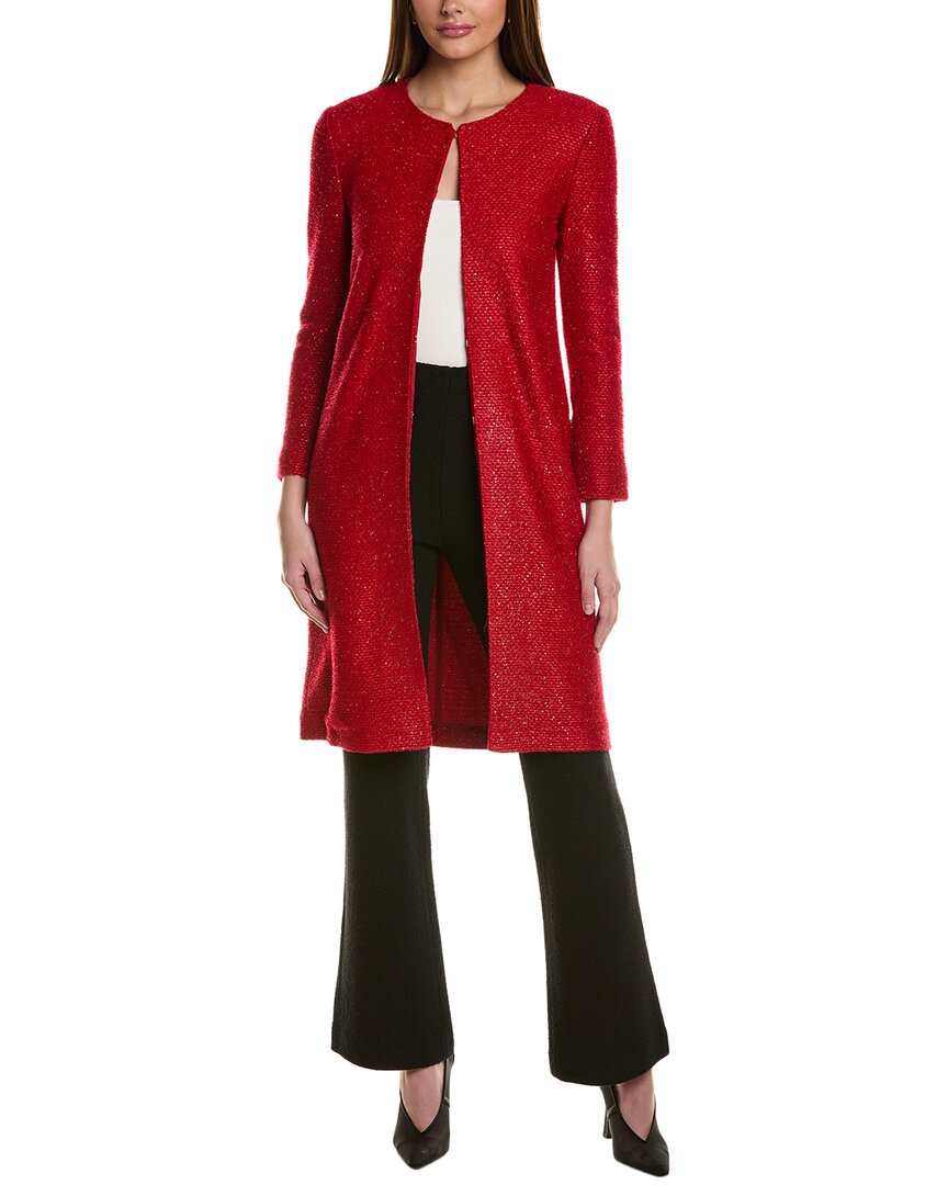 St John St. John Sequin Coat In Red