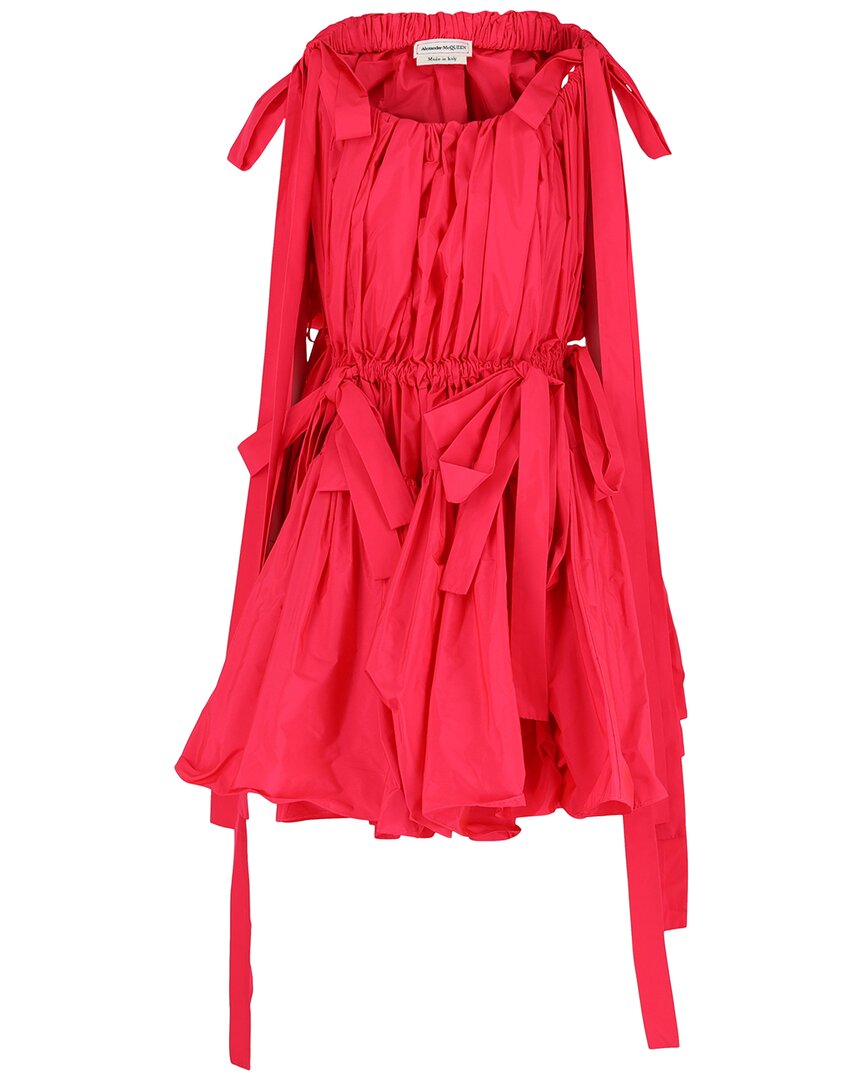 Alexander Mcqueen Bow Mini Dress In Pink