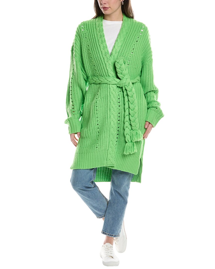 Farm Rio Long Cardigan In Green