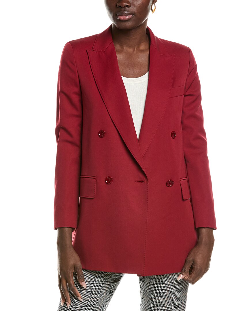 Max Mara Pevera Wool & Mohair-blend Blazer In Red