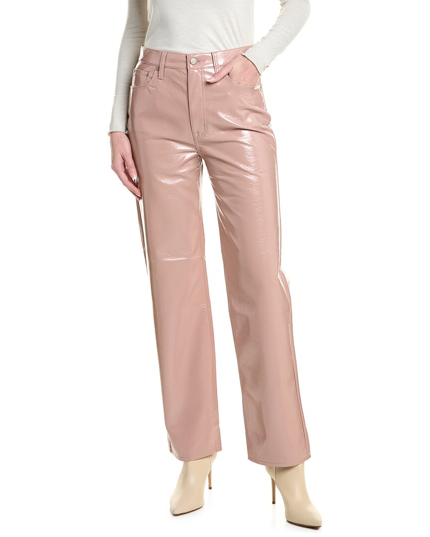 Pistola Cassie Super High-rise Mellow Rose Vinyl Straight Jean In Pink