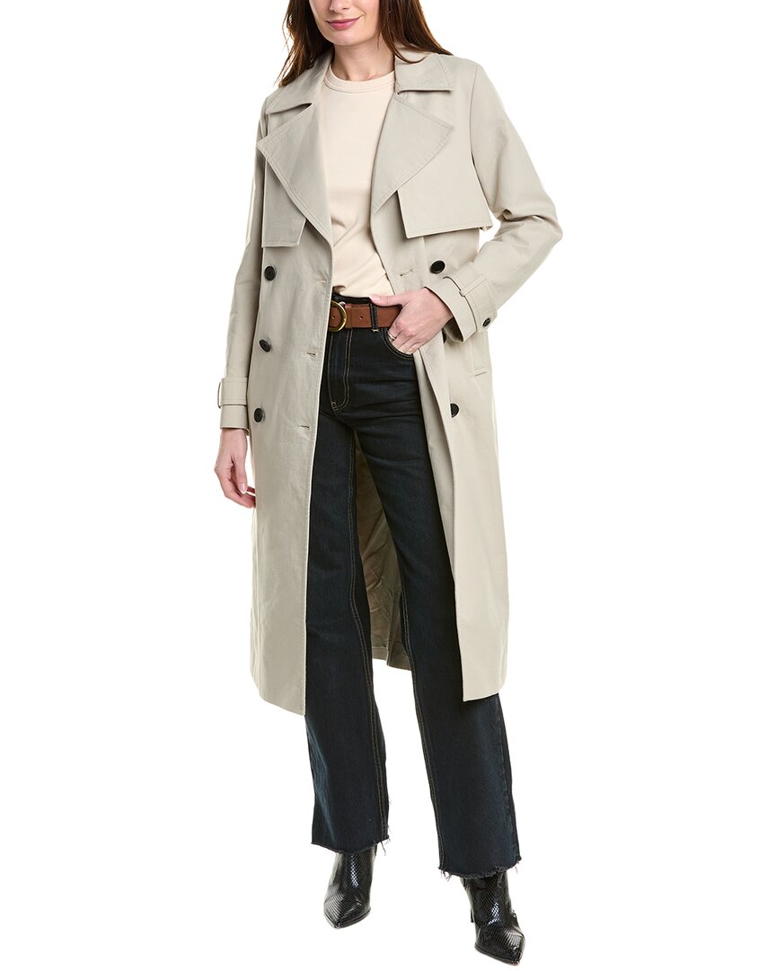Allsaints Mixie Leo Trench Coat In Beige