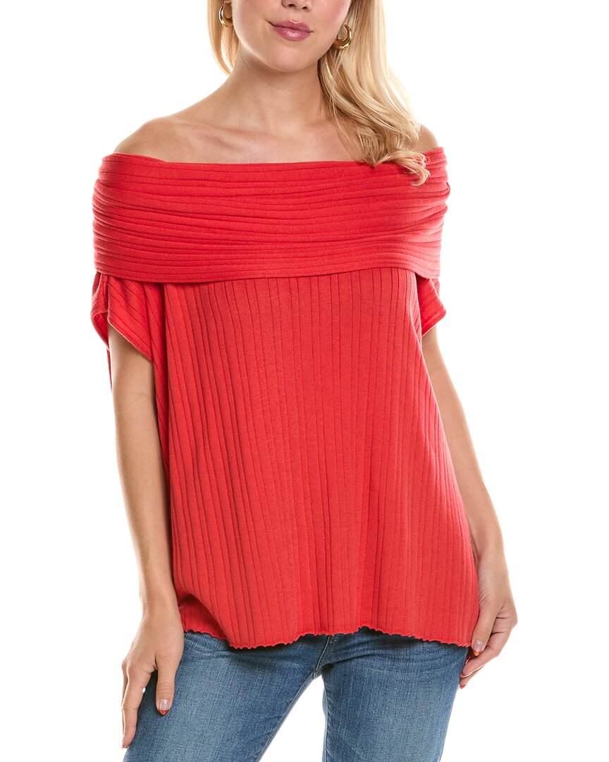 PLANET PLANET RIBBED OFF-THE-SHOULDER TOP