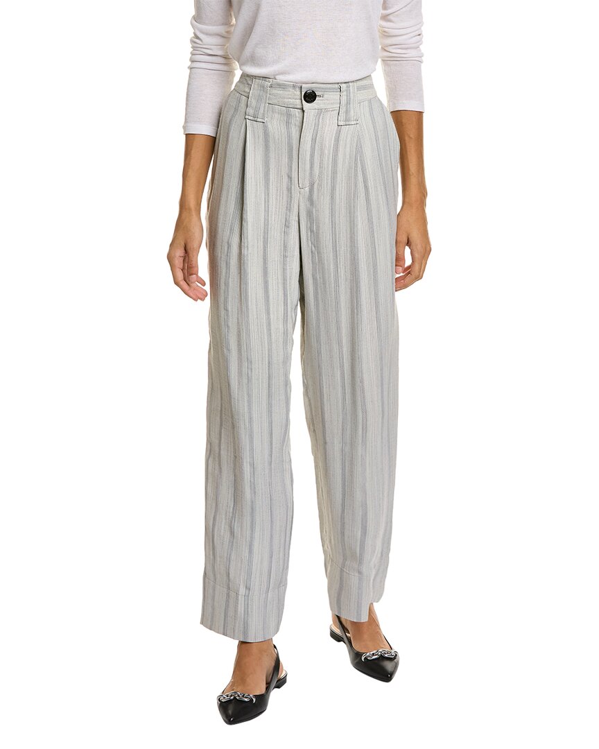 Shop Ganni Pleated Pant In Blue