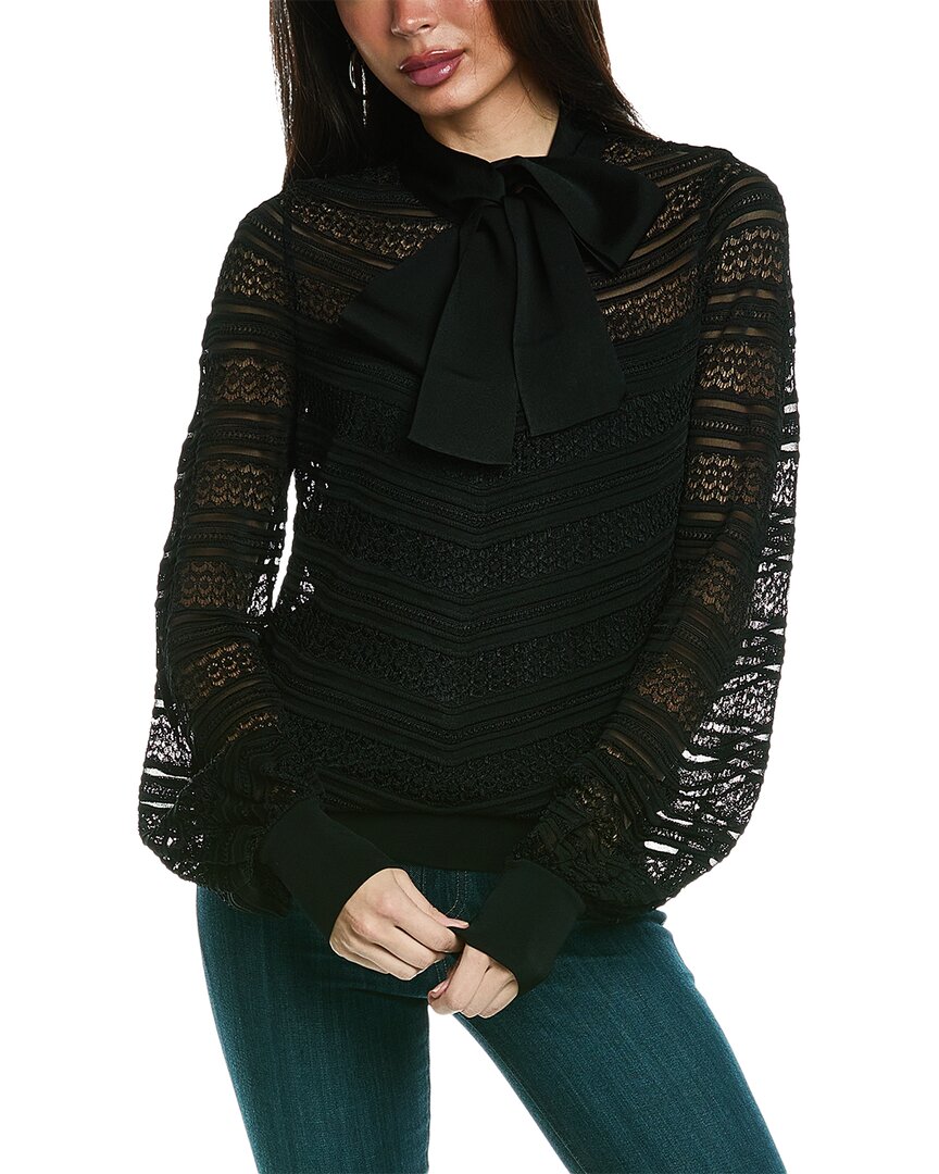 Shop Carolina Herrera Chevron Stripe Sweater In Black