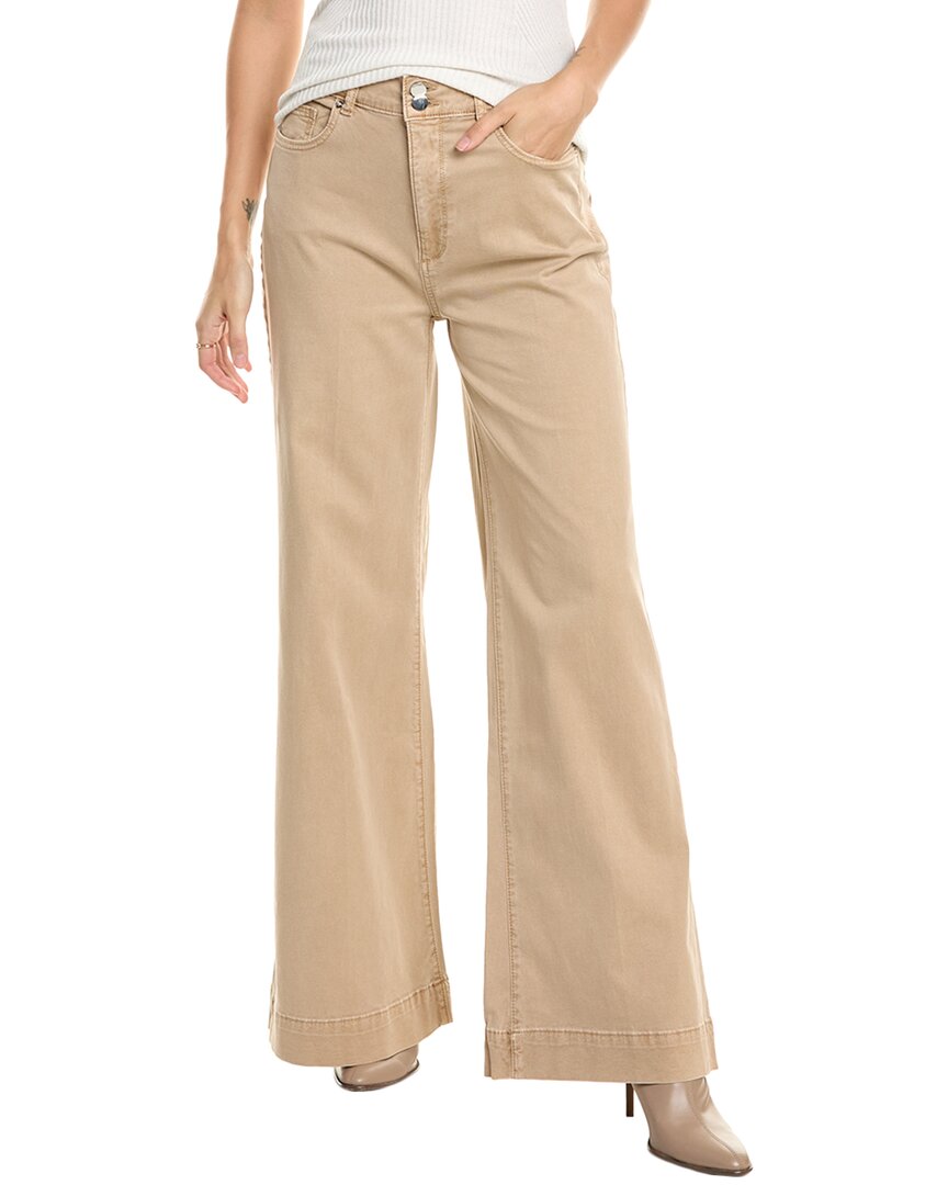 Shop Dl1961 Hepburn Oat Wide Leg Jean In Brown