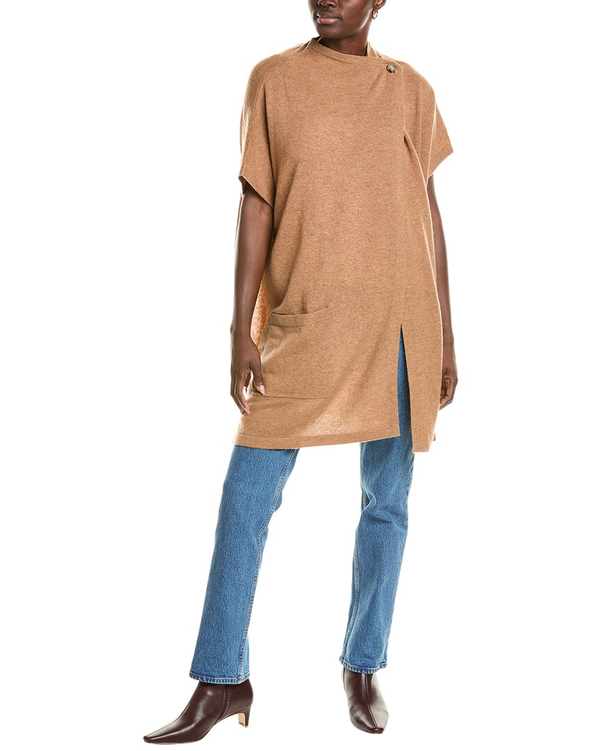 Brodie Cashmere Luxe Wool & Cashmere-blend Poncho In Brown