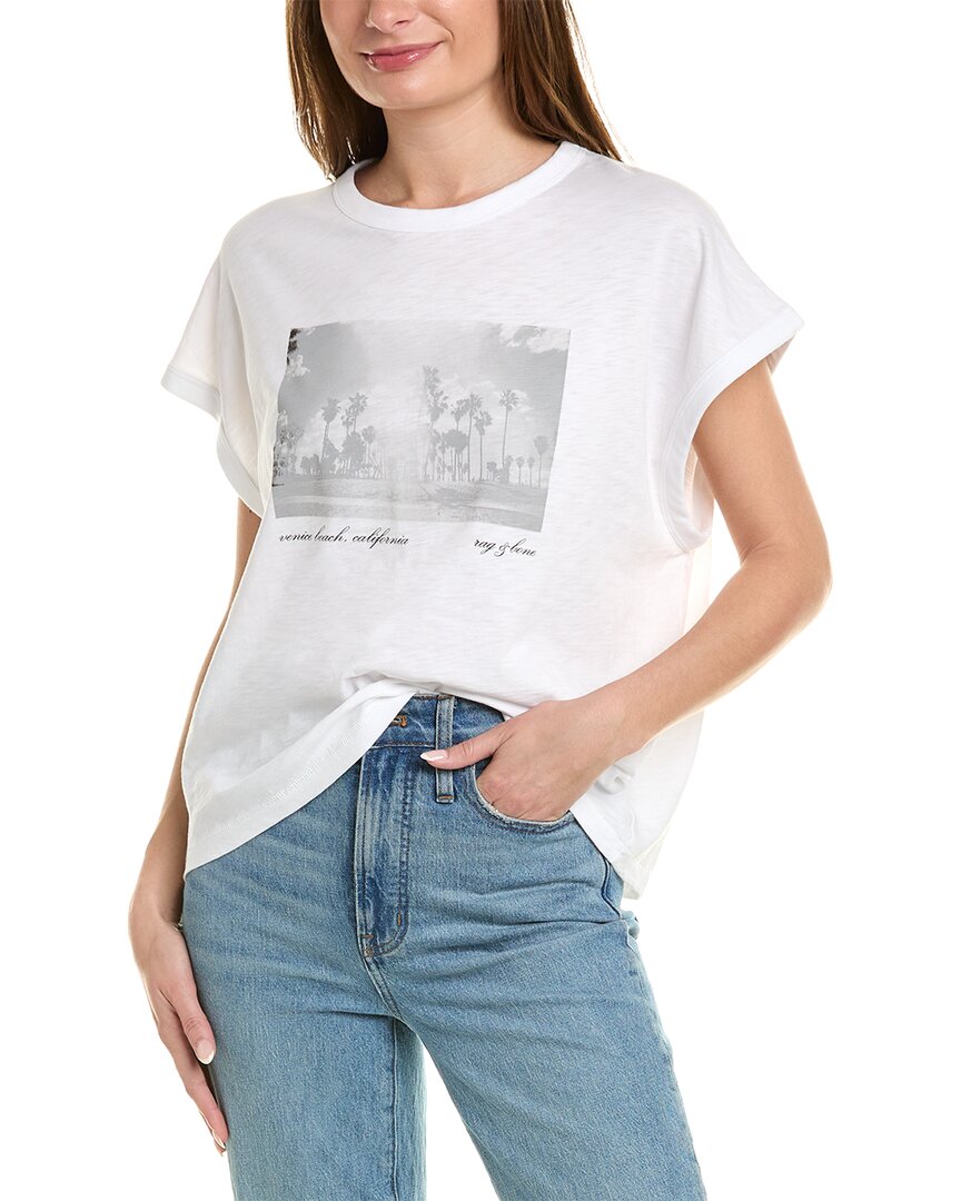 Shop Rag & Bone Venice Photo Muscle T-shirt In White