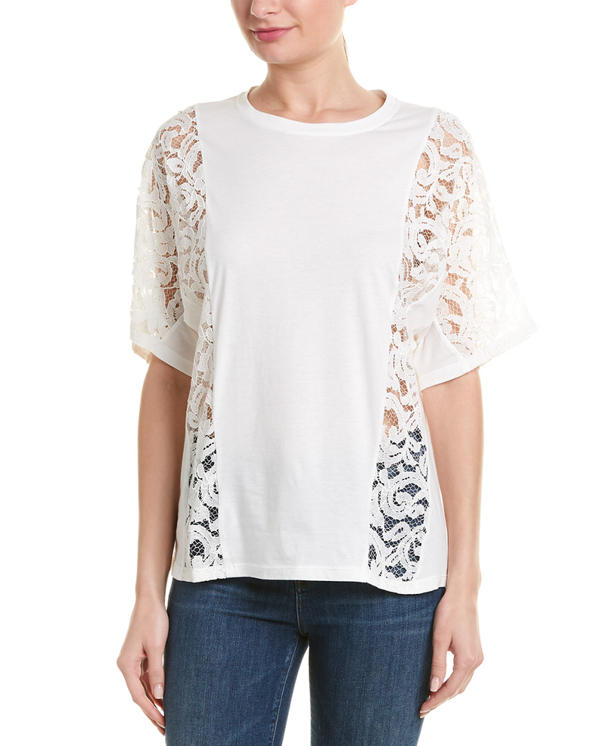 Image of BCBGMAXAZRIA Lace-Trim Top