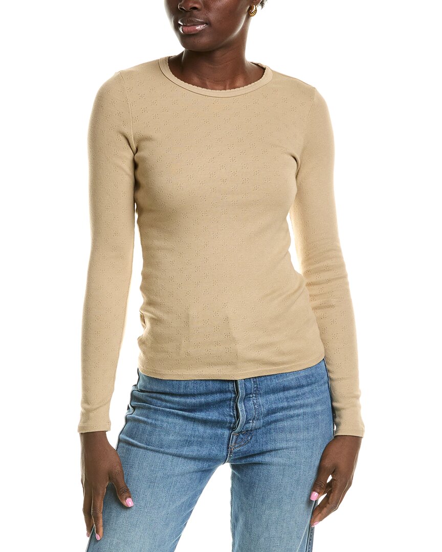 Enza Costa Pointelle Shirt In Brown