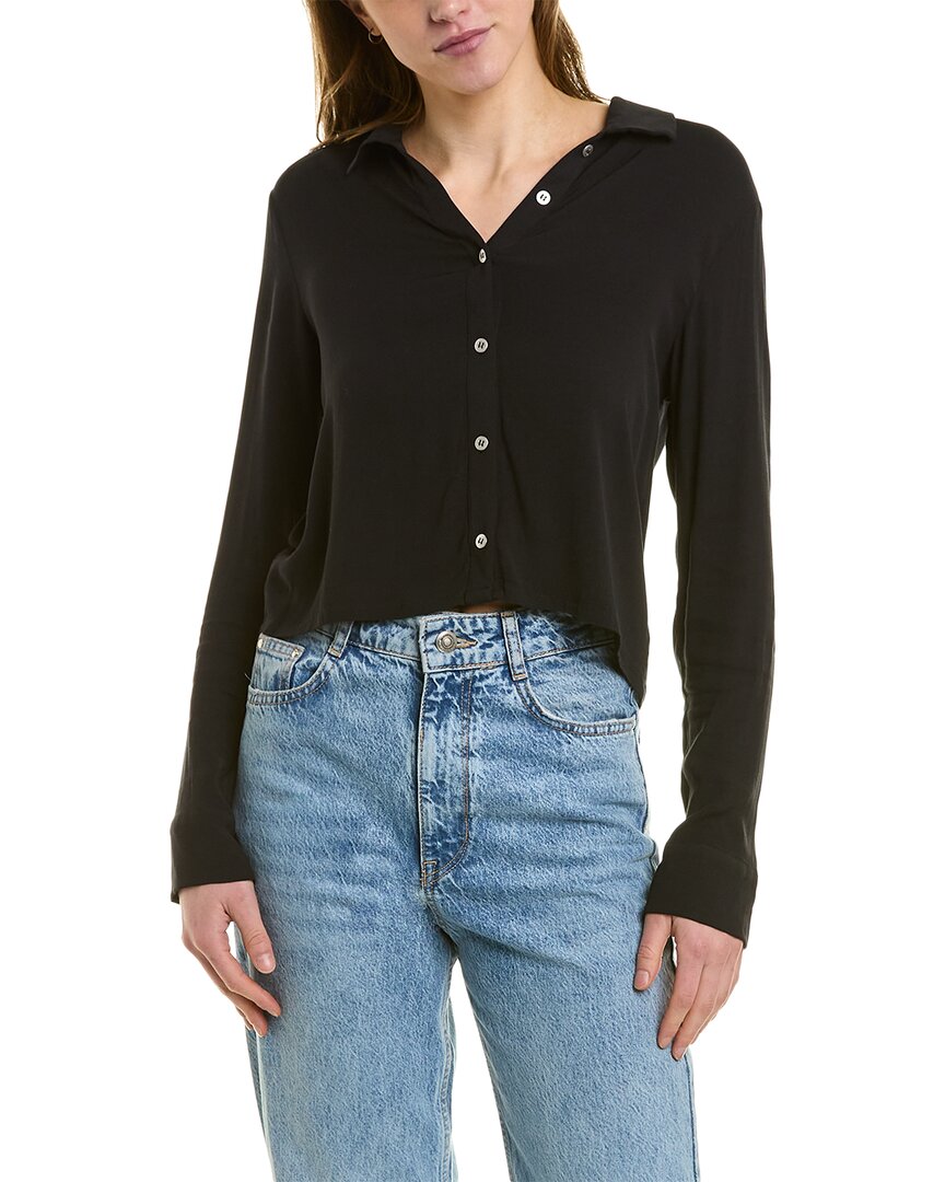 Chaser Drop Shoulder Hi Lo Button Down In Black