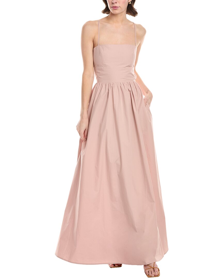 Susana Monaco Poplin Open Back Maxi Dress In Pink
