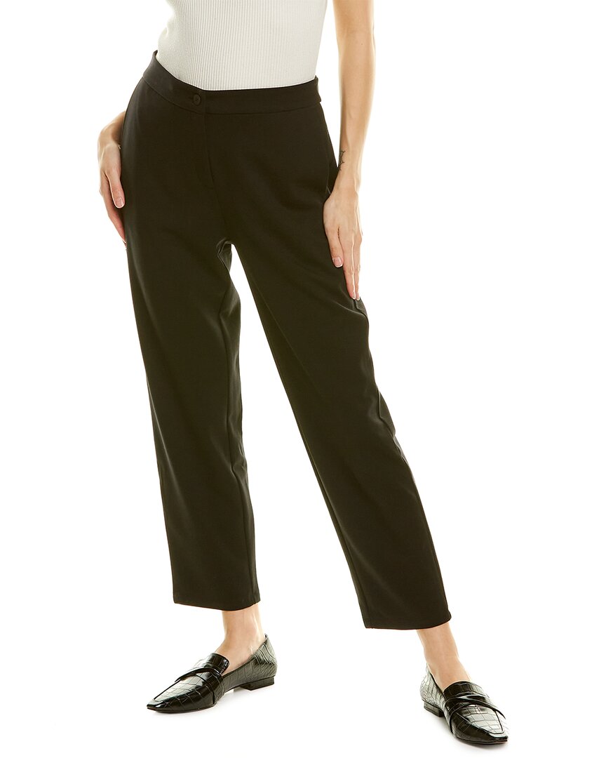 Eileen Fisher Petite Flex Ponte Slouchy Ankle Pant In Black