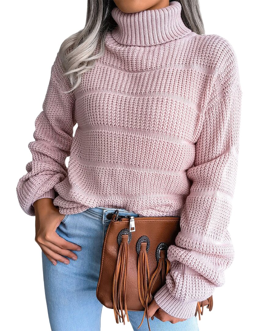 Lily Kim Turtleneck Sweater In Pink