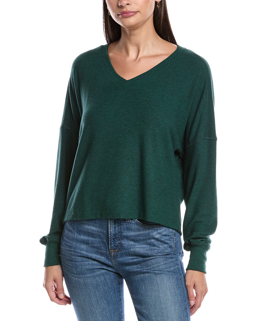 Michael Stars Vic Relaxed V-neck Pullover In Green