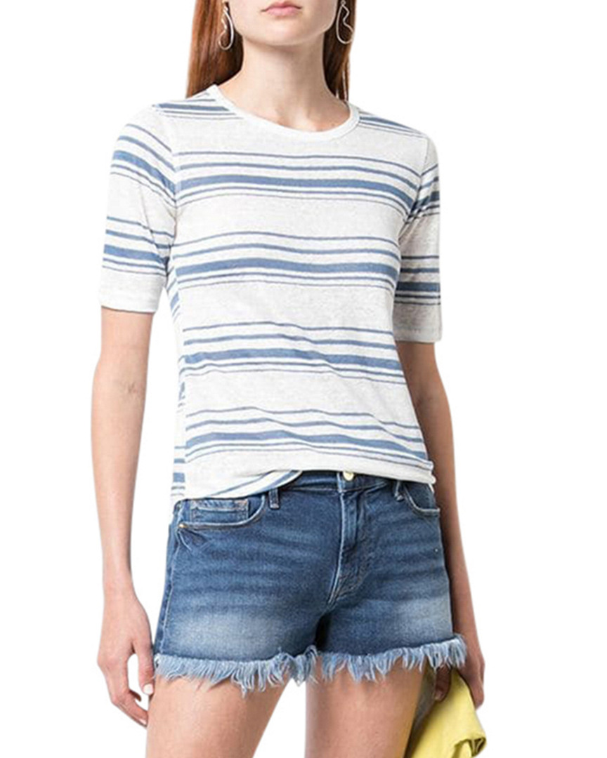 Image of FRAME Denim s Striped Linen T-Shirt