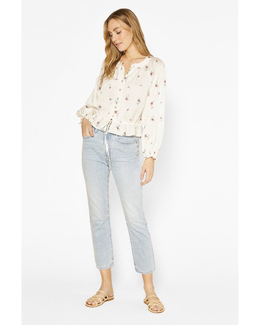 Shop Outerknown Poet Silk-blend Blouse In White