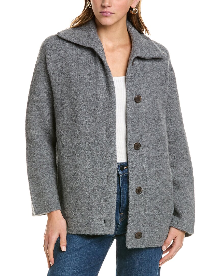 VINCE VINCE BUTTON COLLAR WOOL & ALPACA-BLEND CARDIGAN