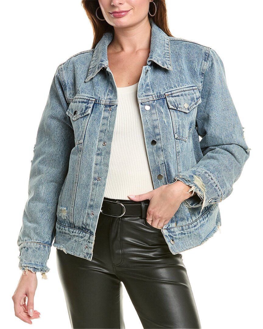 Gracia Spangled Denim Jacket In Blue
